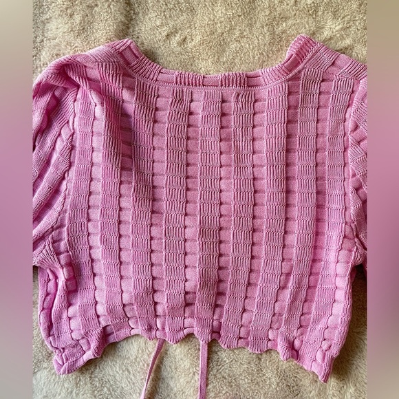 Urban Outfitters Sweater Set Tied Cardigan and Tank Top Lilac Pink Size M - Picture 7 of 11